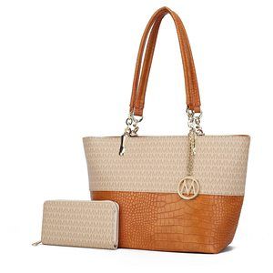 Stylish Strap Satchel For & Card Case Bag Set: Pu Textured Bag Satchel Top Han